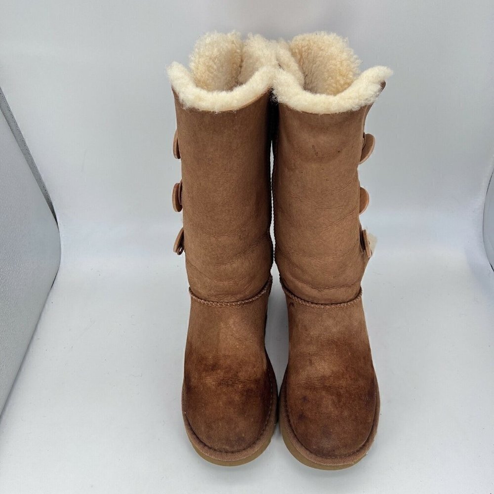 UGG Australia Bailey Button Women Size 7 Brown Mid Calf Winter Snow Boots 1873 - Picture 4 of 12
